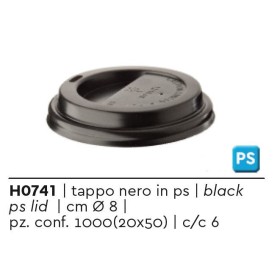 TAPPO NERO X BICCH.CAPPUCCIO 240 ML.50PZ